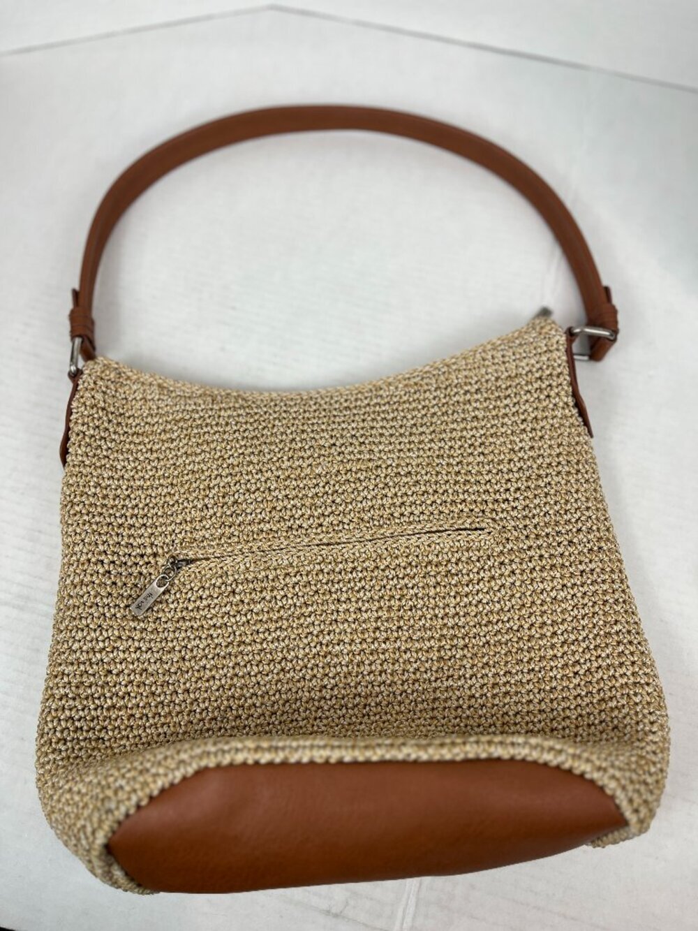Women's Woven lightweight The Sak shoulder bag, with leather trim